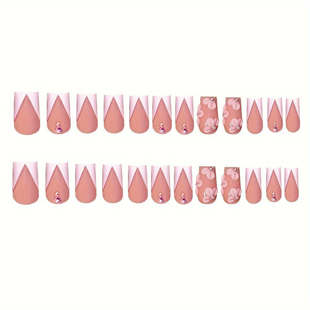 Floral French Tip Press-On Nail Set Stornfield