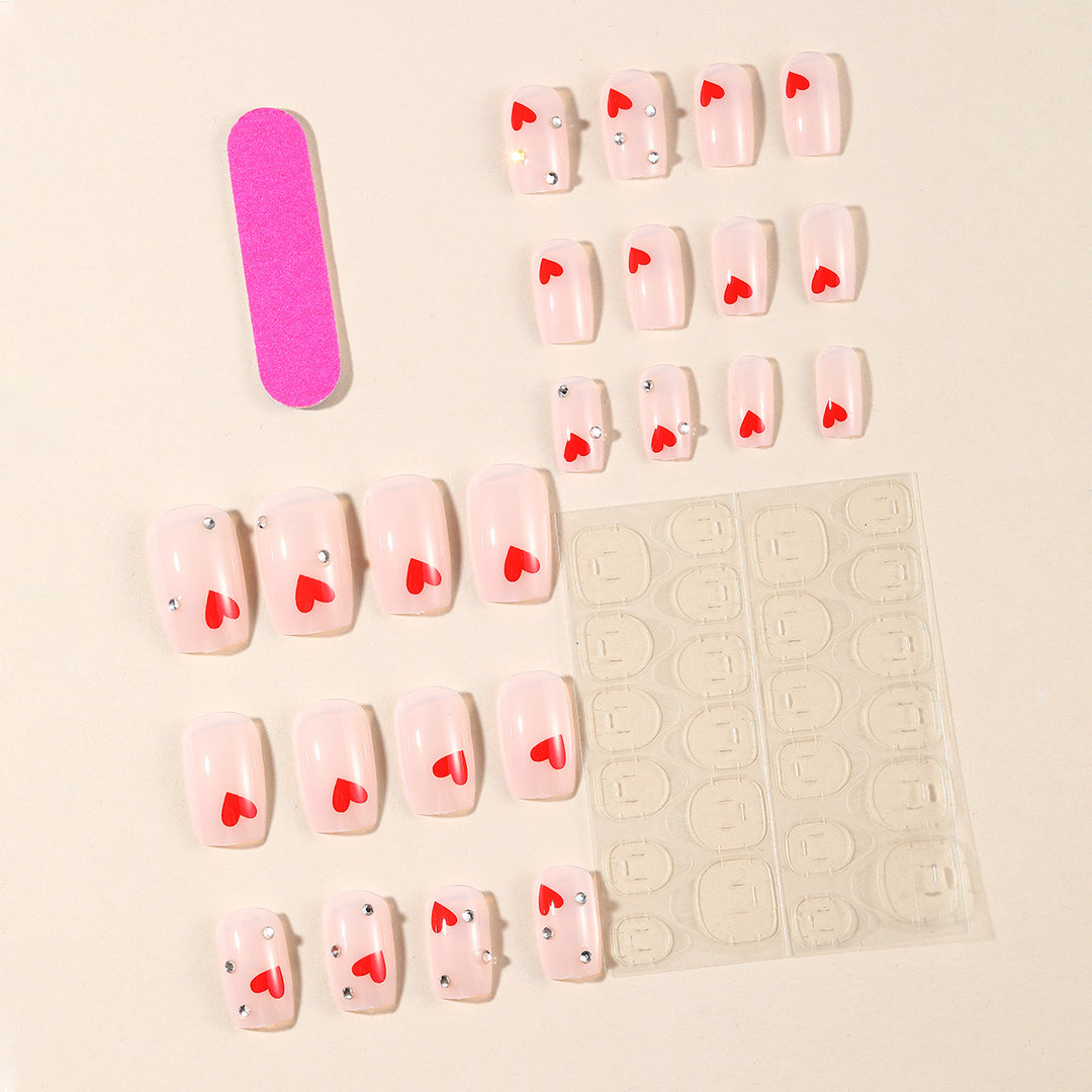 Heart-Accent Decorative Nail Art Extensions Stornfield