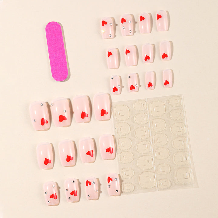 Heart-Accent Decorative Nail Art Extensions Stornfield