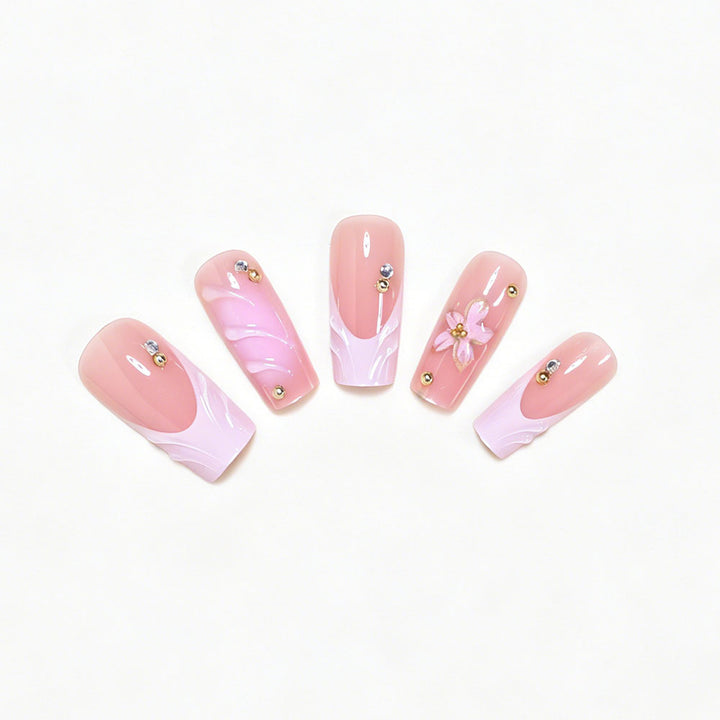 Elegant Floral Nail Art Press-On Set Stornfield