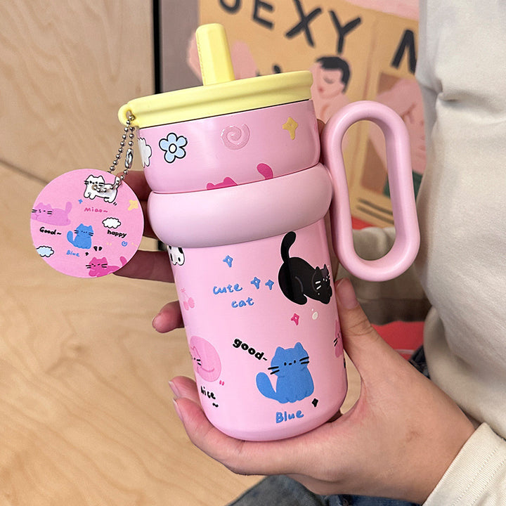 Women’s children’s drinking cup with integrated straw and playful design Stornfield