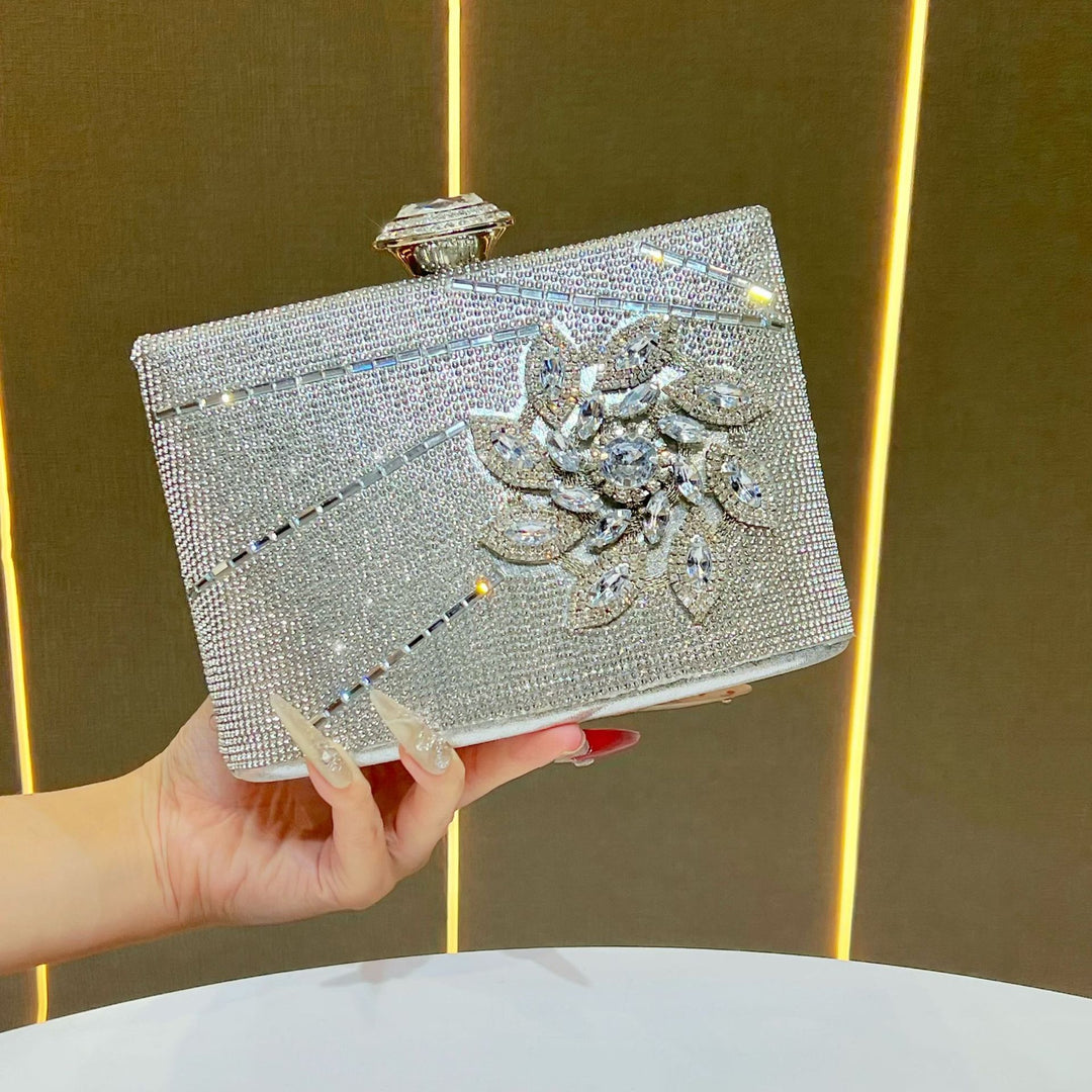 Ornate Rhinestone Evening Clutch