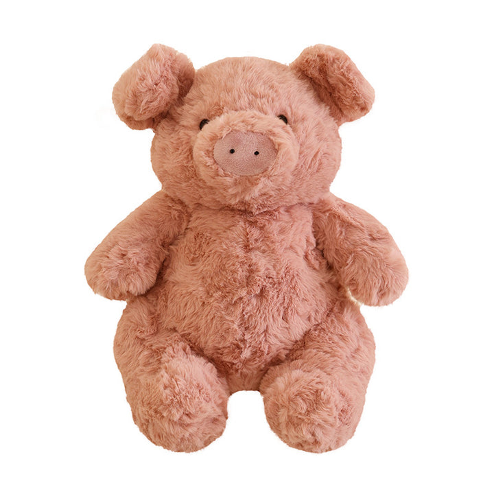 Sitting Pig Plush Cuddle Toy with Ultra-Soft Faux Fur and Huggable Body Stornfield