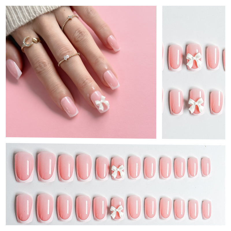 Acrylic Nail Set with Bow Design Stornfield