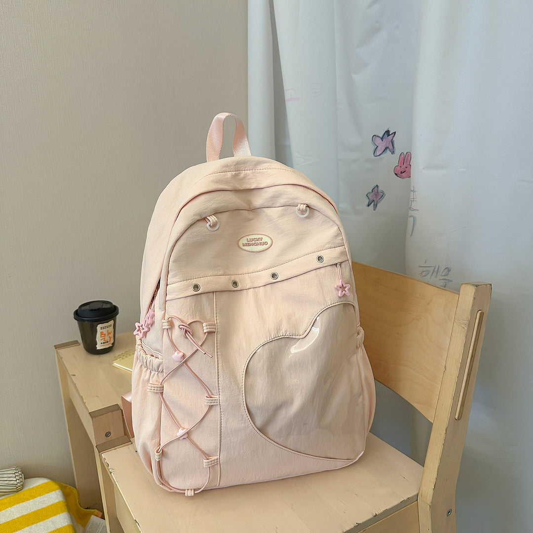 Heart-Appliqué Casual Backpack Stornfield