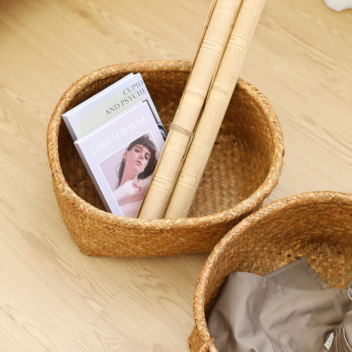 Unisex Natural Fiber Storage Basket with Wide Rim Stornfield