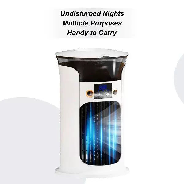 Unisex one size compact cylindrical digital personal cooling fan with programmable LED display and multi-level speed settings Stornfield