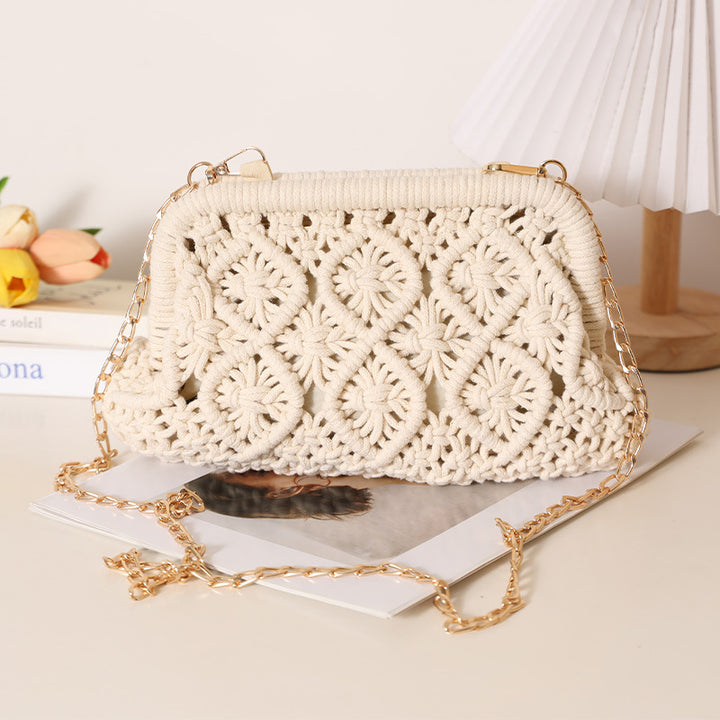Hand-knotted shoulder bag in Boho style Stornfield