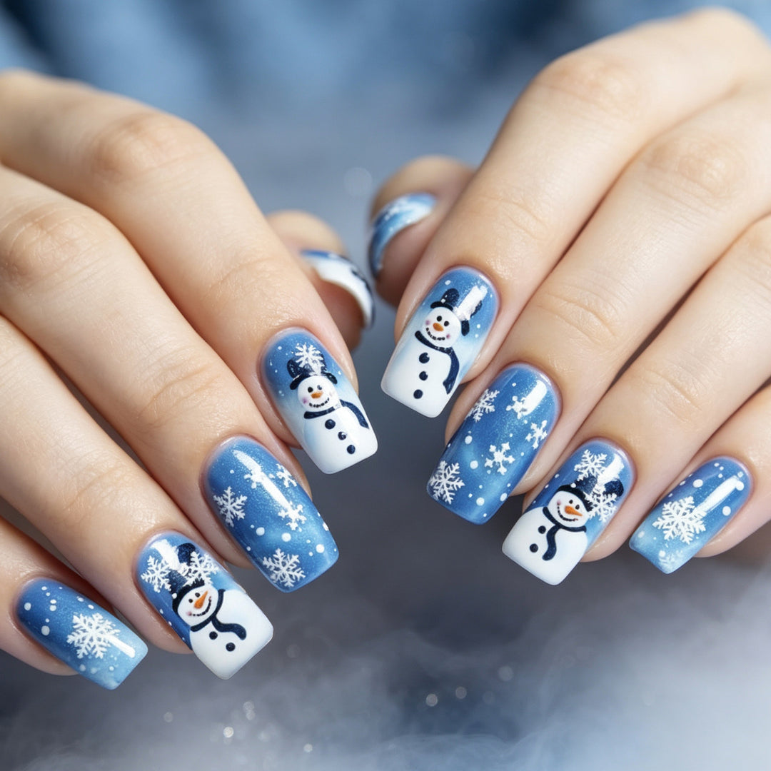 Festive Snowman Nail Art Extensions Stornfield