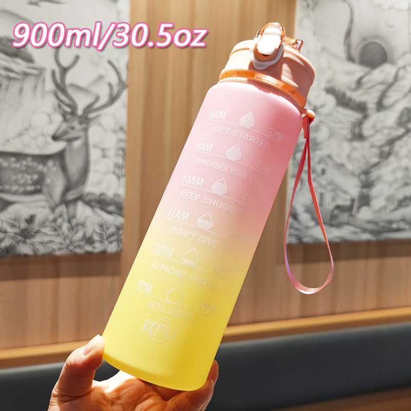 Women Motivating Water Bottle with Integrated Time Markers Stornfield