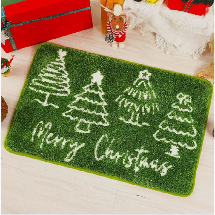 Festive Tree-Shaped Bath Mat
