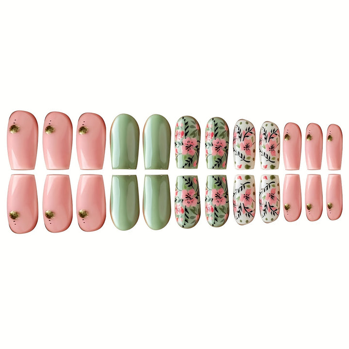 Botanical Floral Press-On Nail Art Stornfield