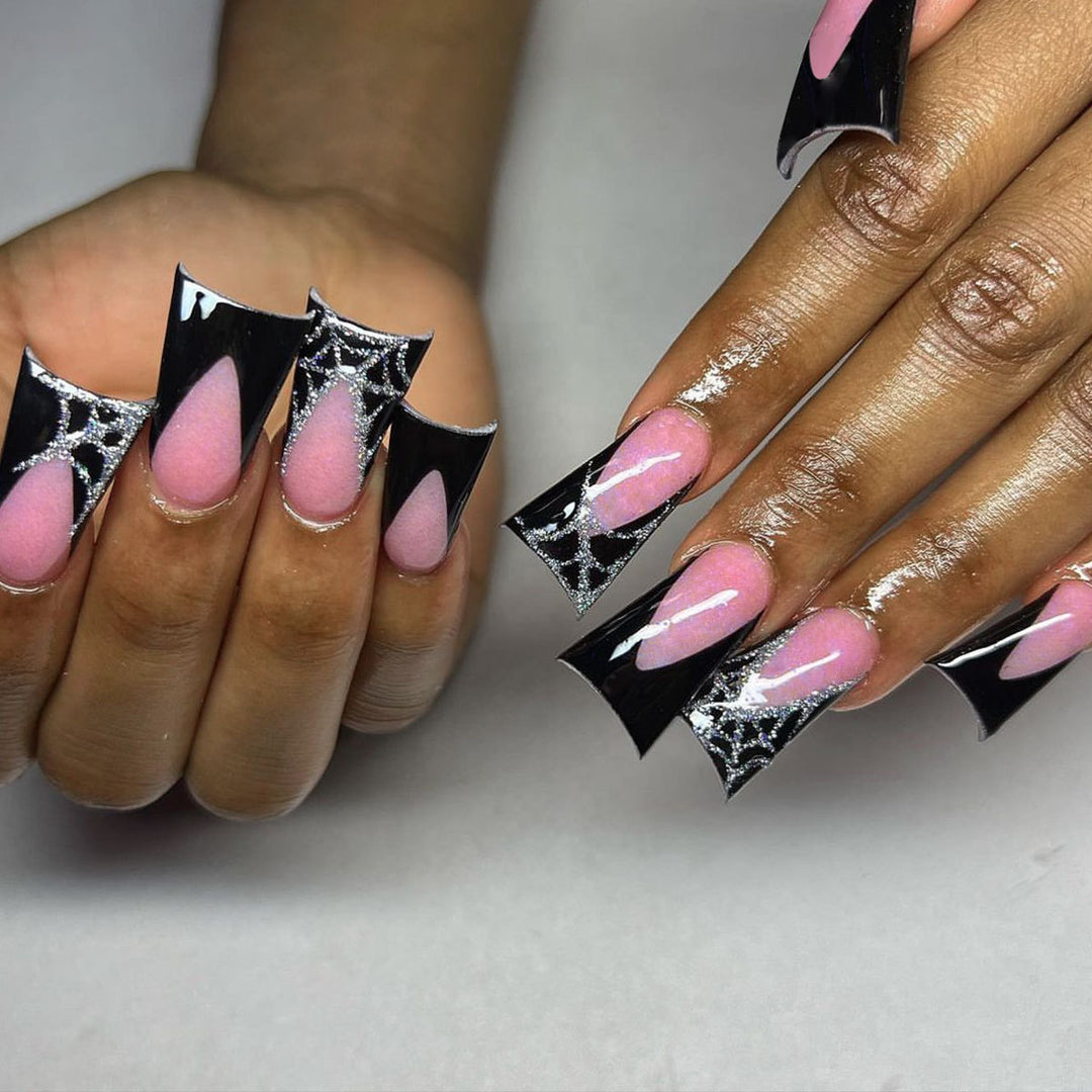 Gothic-Inspired 3D Acrylic Nail Art Extensions Stornfield
