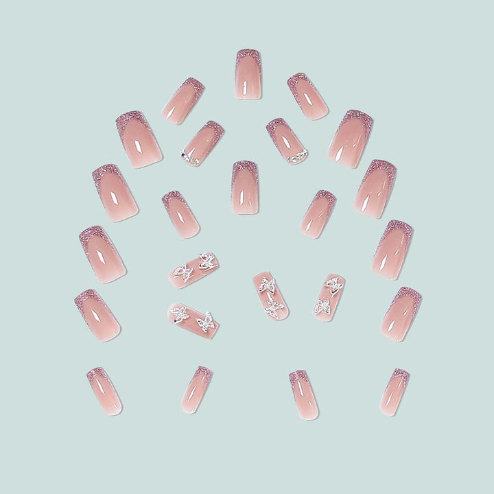 Glamorous stiletto artificial nails with glitter and crystal elements Stornfield