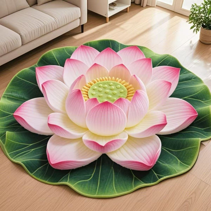 Lotus Flower-Shaped Decorative Area Rug