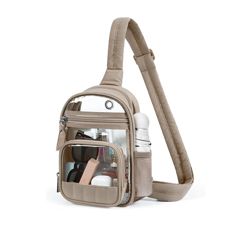 Practical shoulder bag with transparent front pocket Stornfield