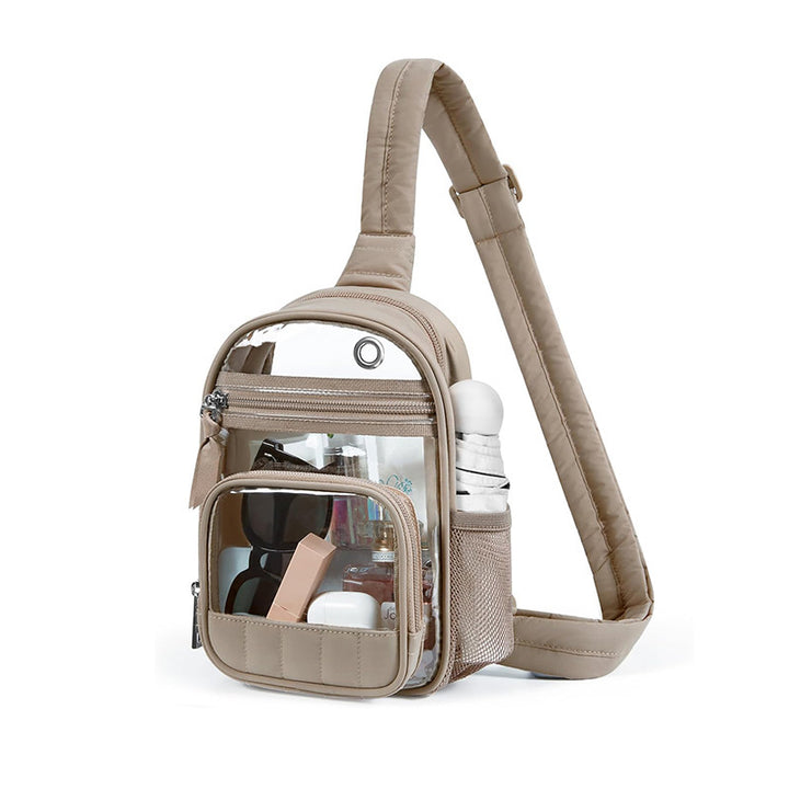 Practical shoulder bag with transparent front pocket Stornfield