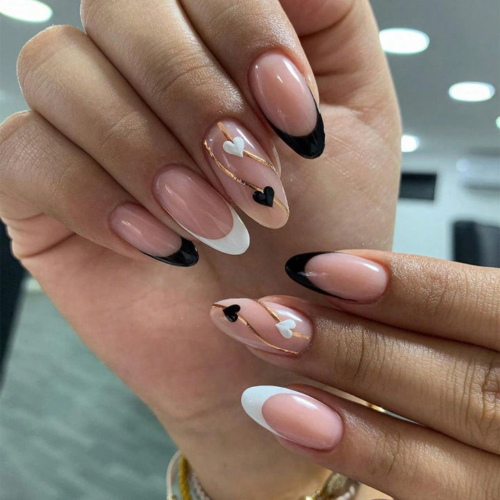 Artistic Heart-Accent Press-On Nail Set Stornfield