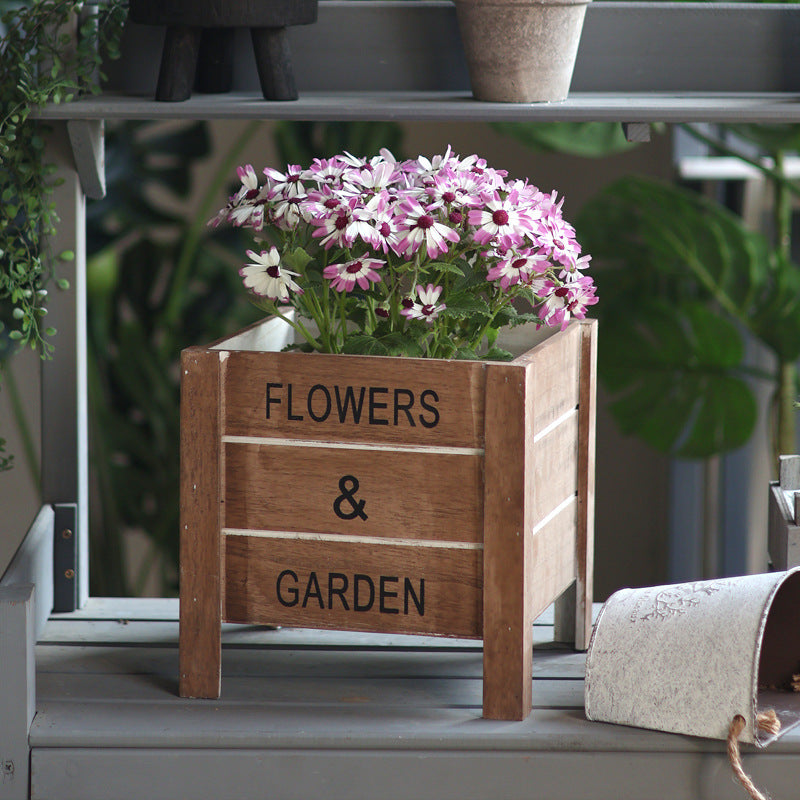 Decorative wooden box for plants Stornfield