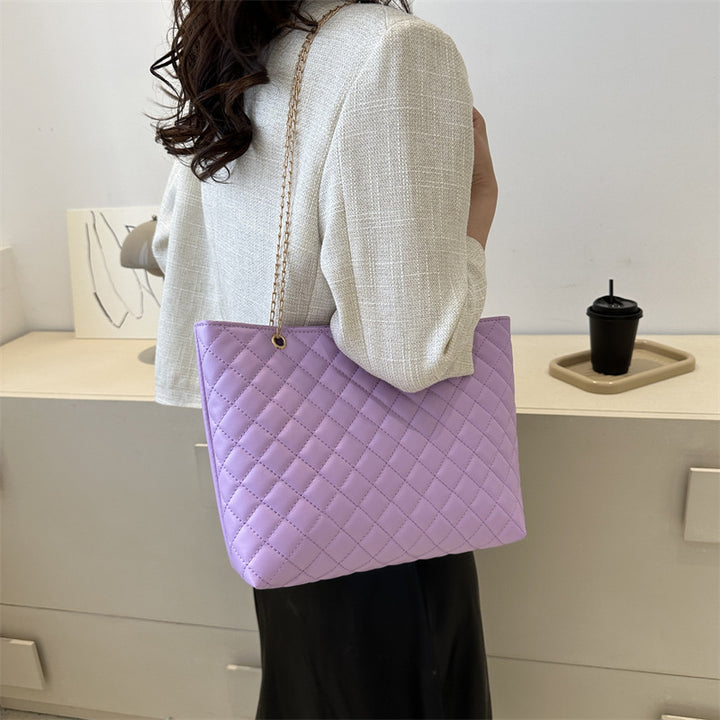 Quilted Chain-Handle Handbag