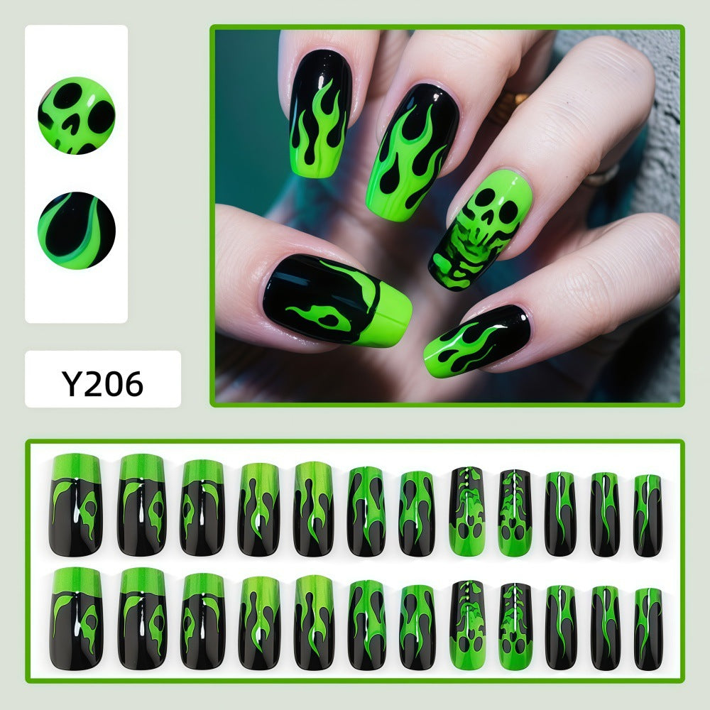 Artificial nails with spooky flame design Stornfield