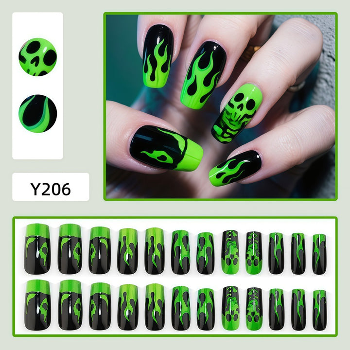 Artificial nails with spooky flame design Stornfield