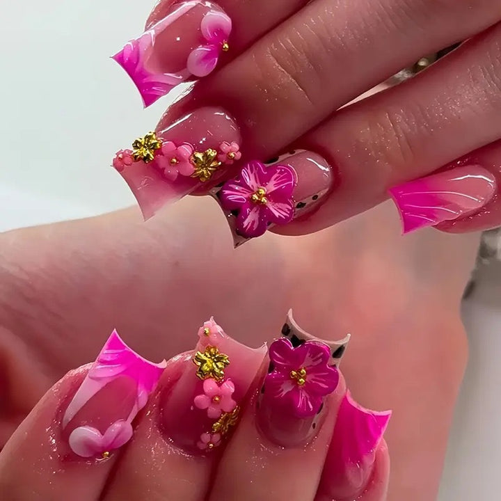 Floral Acrylic Nail Art Enhancements Stornfield