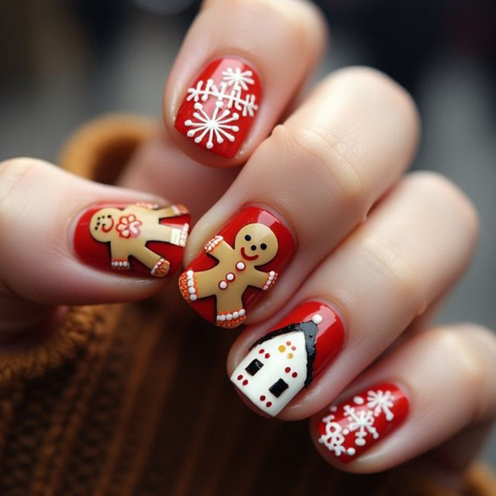 Festive Gingerbread Nail Art Stornfield