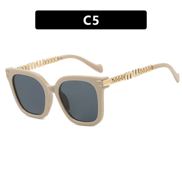 Ladies trendy square sunglasses with elegant frame and stylish gold accent Stornfield