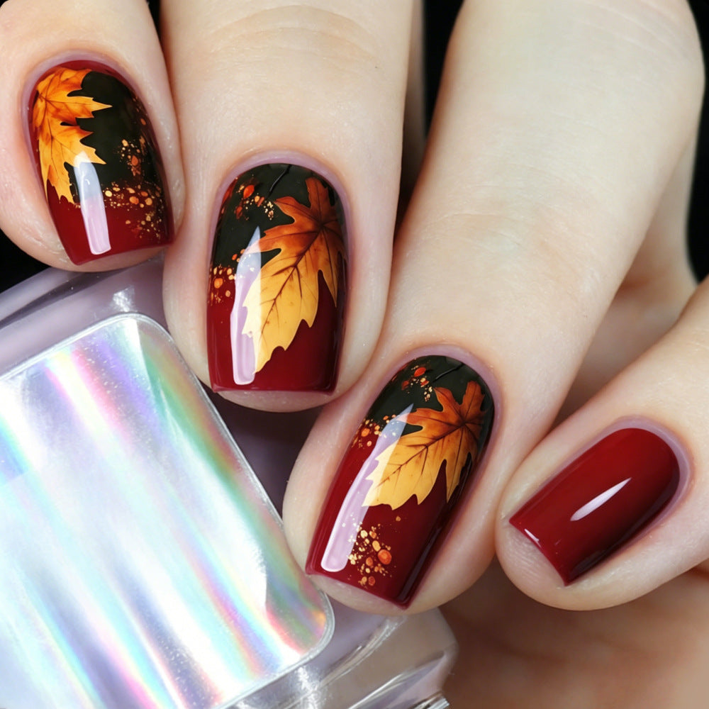 Artificial nails with autumn leaf design Stornfield