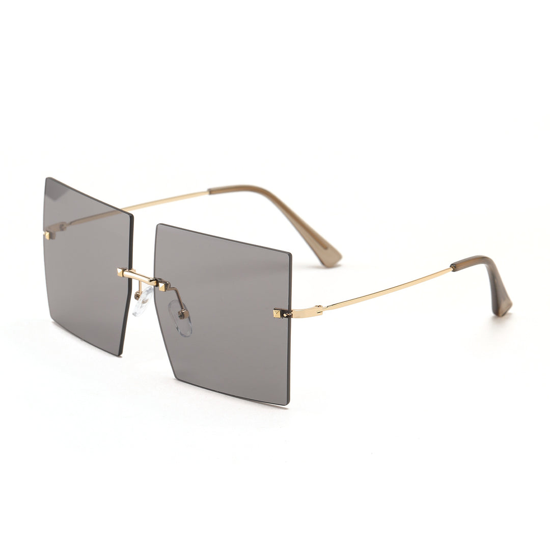 Women's fashion square sunglasses with wide lenses and delicate metal frame Stornfield
