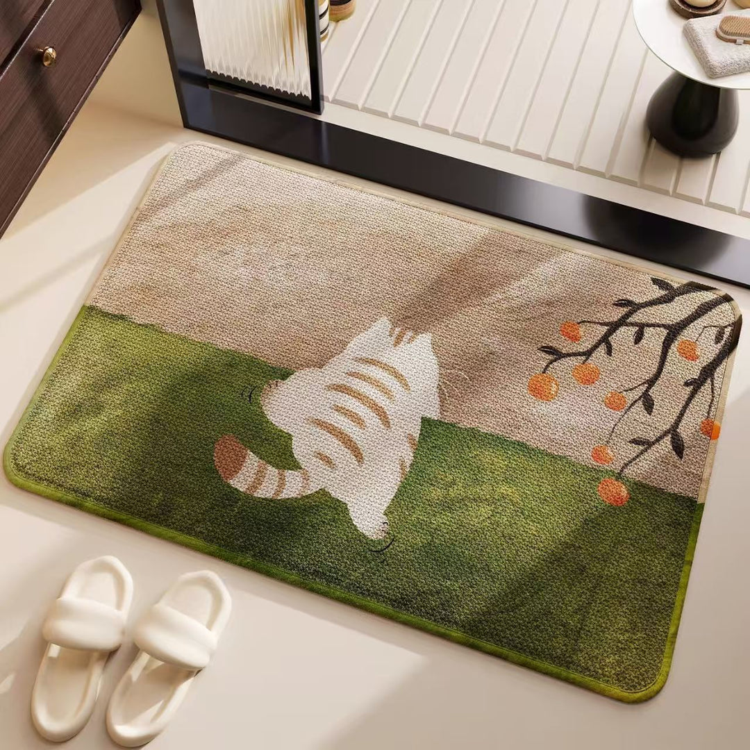 Artistic Ocean-Inspired Bath Mat for Bathroom
