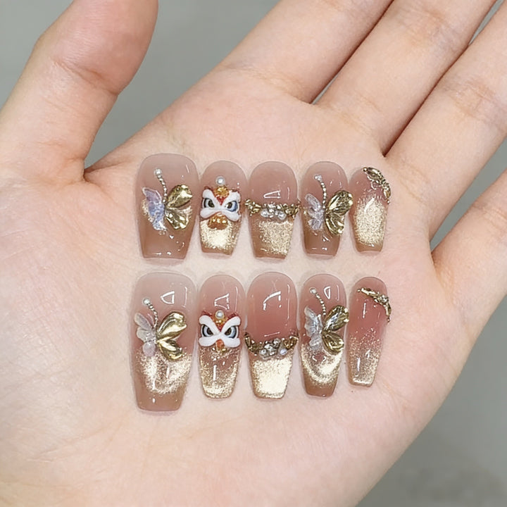 Artistic Decorative Press-On Nail Set Stornfield