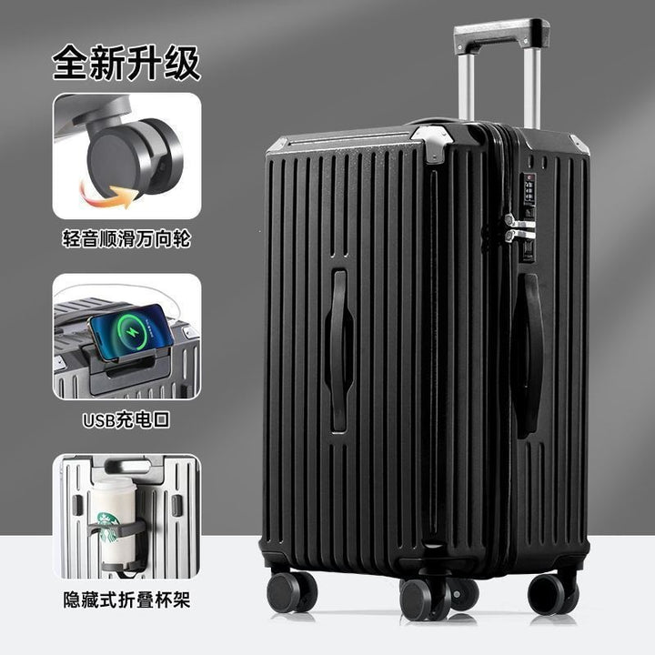 Hard-shell suitcase with ergonomic design and integrated USB port Stornfield