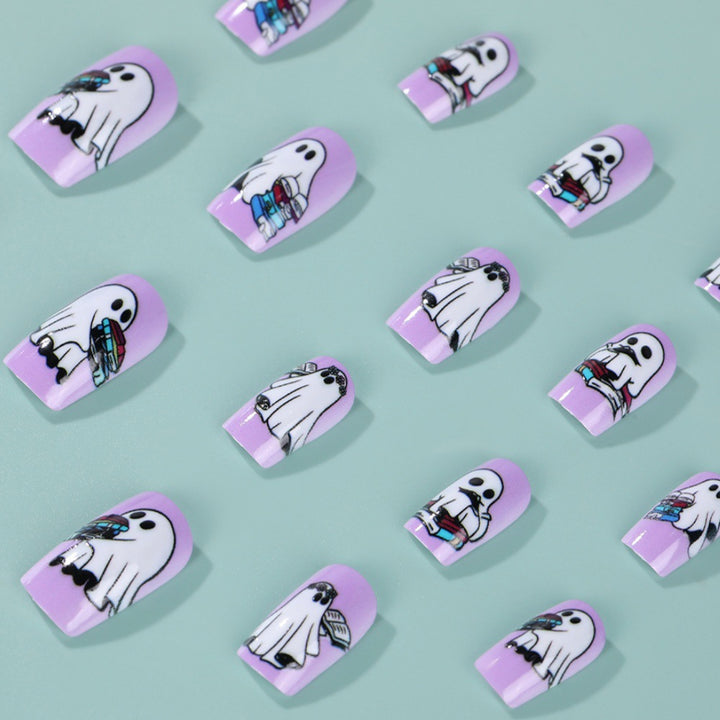 Artificial nails with playful ghost design Stornfield