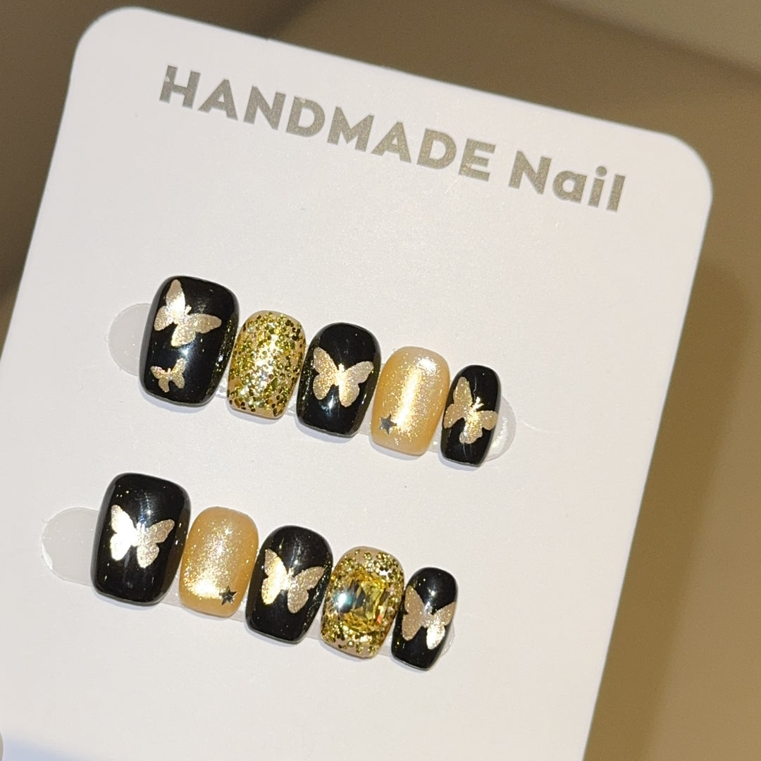 Artificial nails with elegant butterfly design Stornfield