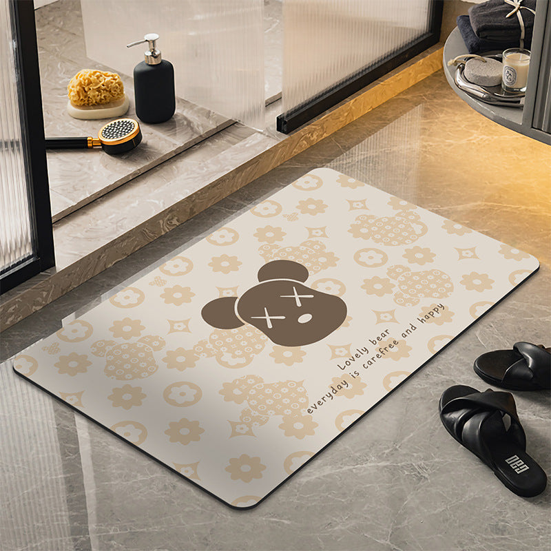 Fun Graphic Bath Mat for Bathroom
