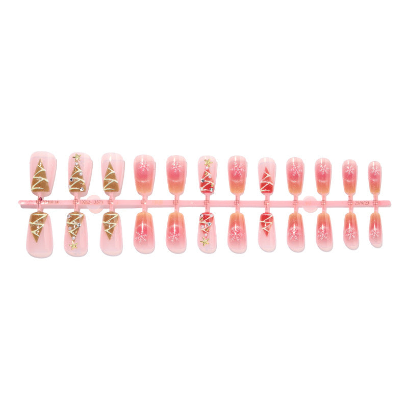 Holiday-Themed Press-On Nail Set with Beautiful Decorative Embellishments Stornfield