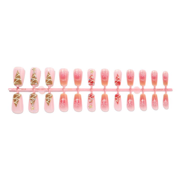 Holiday-Themed Press-On Nail Set with Beautiful Decorative Embellishments Stornfield
