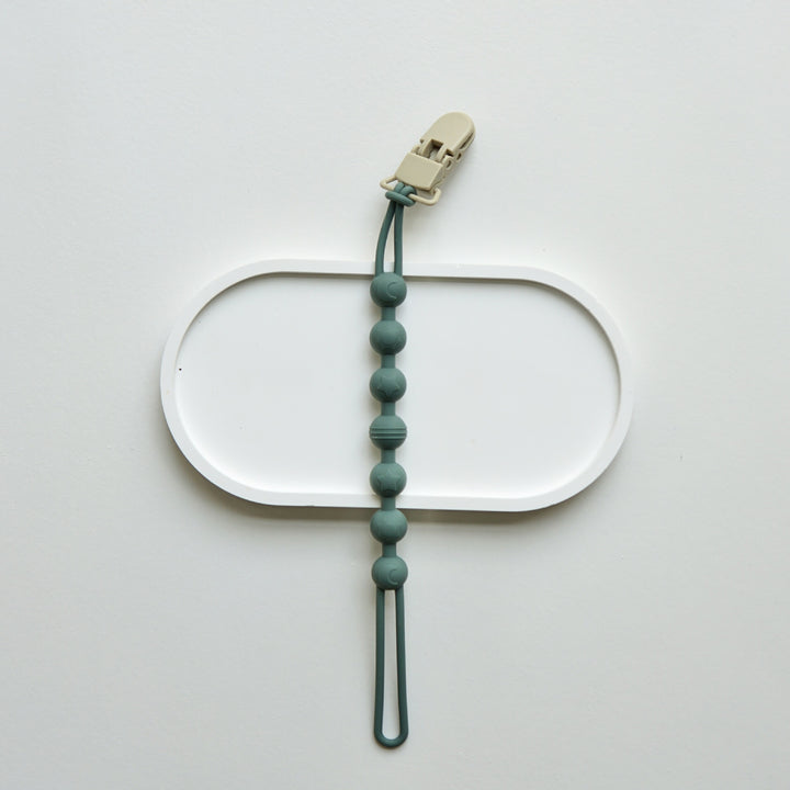 Infant Teething Bead Pacifier Holder Clip with Secure Clamp