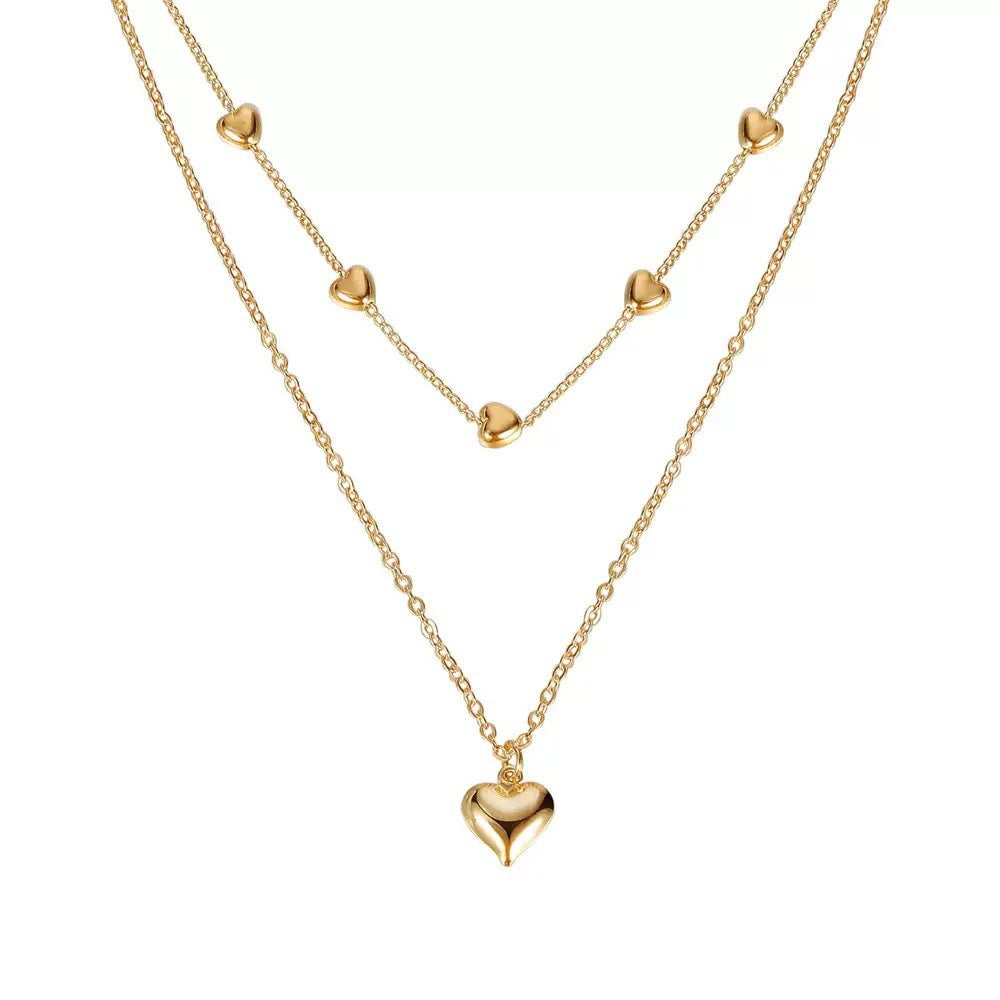 Layered Heart Charm Necklace Stornfield