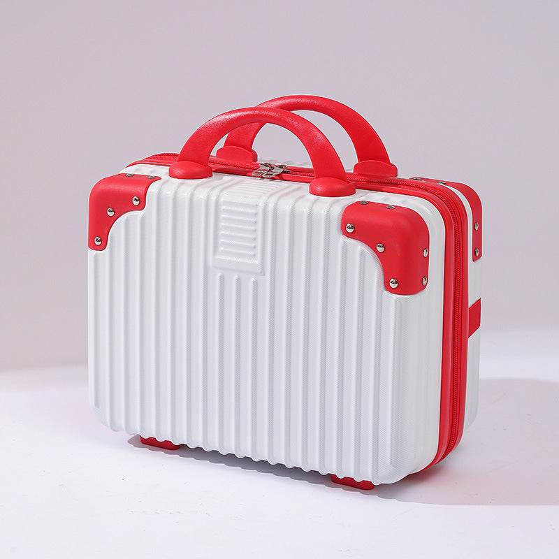 compact hard-shell travel vanity cosmetic and tech organizer with ribbed shell reinforced corners removable padded insert Stornfield
