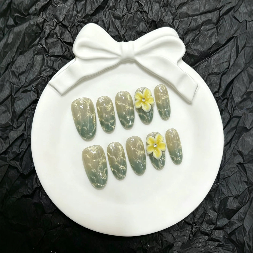 Decorative Floral Press-On Nails Set  1791774257