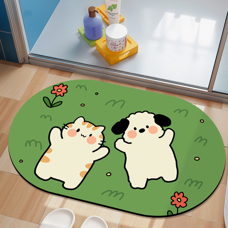 Cute Cartoon Dog Bath Mat Stornfield