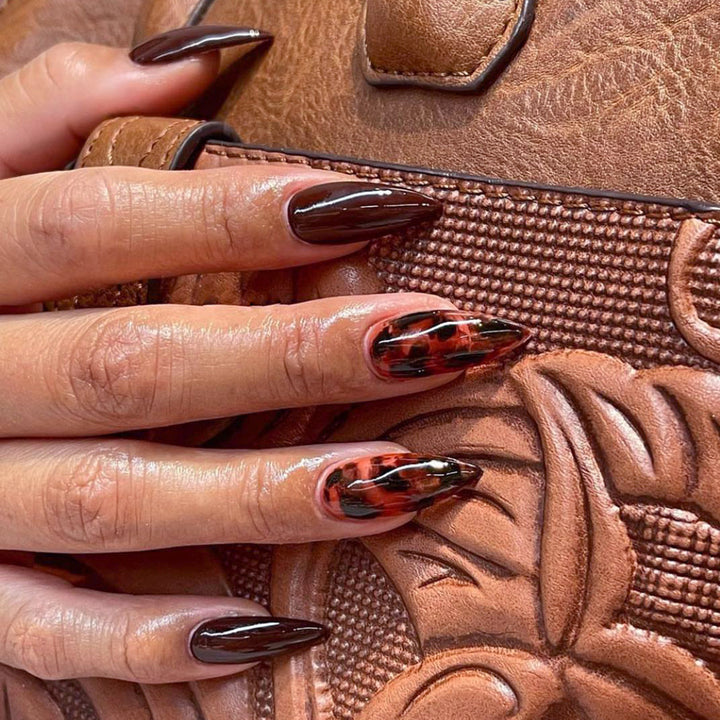 Elegant Stiletto Nails with Animal Design Stornfield