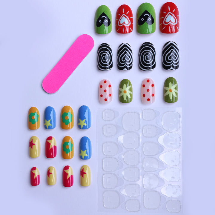 Artificial nails with colorful and creative designs Stornfield