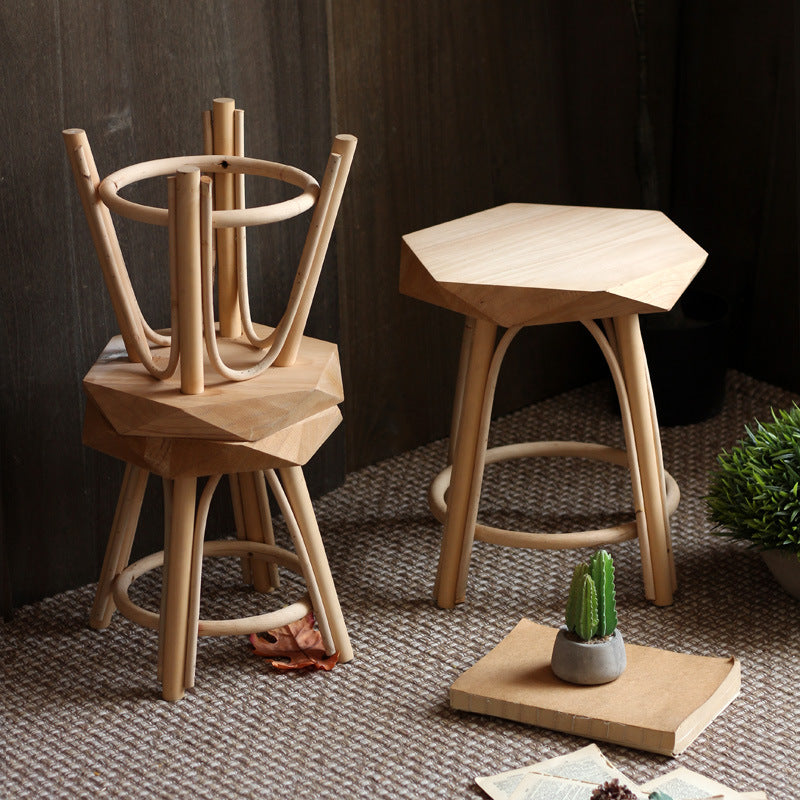 Modern stool made of solid wood Stornfield