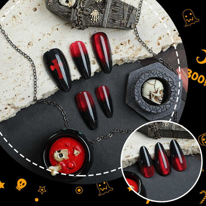 Edgy Gothic Press-On Nail Art Set Stornfield