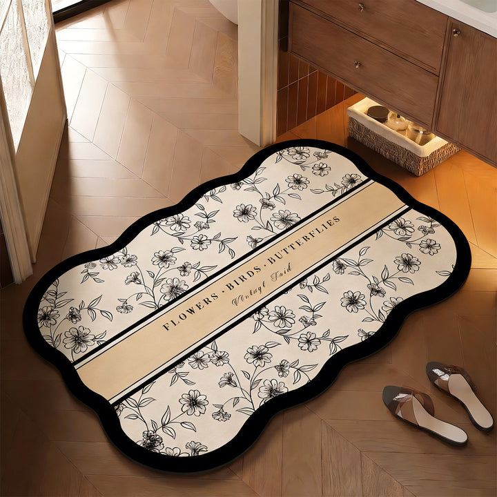 Floral-Themed Bathroom Mat