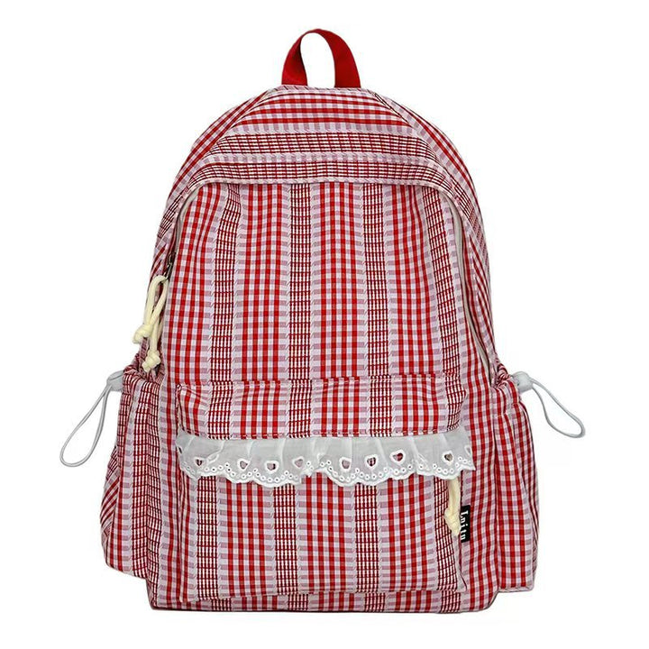 Gingham Patterned Stylish Backpack Stornfield